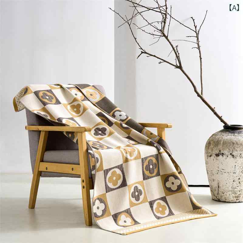 多用途 ブランケット ソファカバー 浴巾 純綿 四層ガーゼ ボヘミアン風 シンプル ニット 軽量 柔らかい 吸湿速乾 オフィス用 室内用 リビング用 家具保護