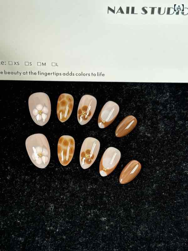 ネイルパッチ レディース 手作り 高級感 欧米風 アーモンド型 ネイルステッカー 指甲パッチ 純手工 美甲シール 日常使い ファッションアクセサリー