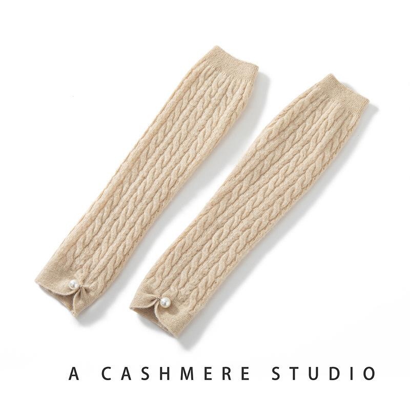 手袋 レディース 秋冬 カシミヤ ロング アームカバー ニット レース編み ツイストパターン スタイリッシュ 汎用 軽量 暖か ファッション コーディネート 日常使い ギフト プレゼント 冬物 防寒 女性用 長手袋 袖なし 腕カバー 編み込み 花柄 モダ(4.0)