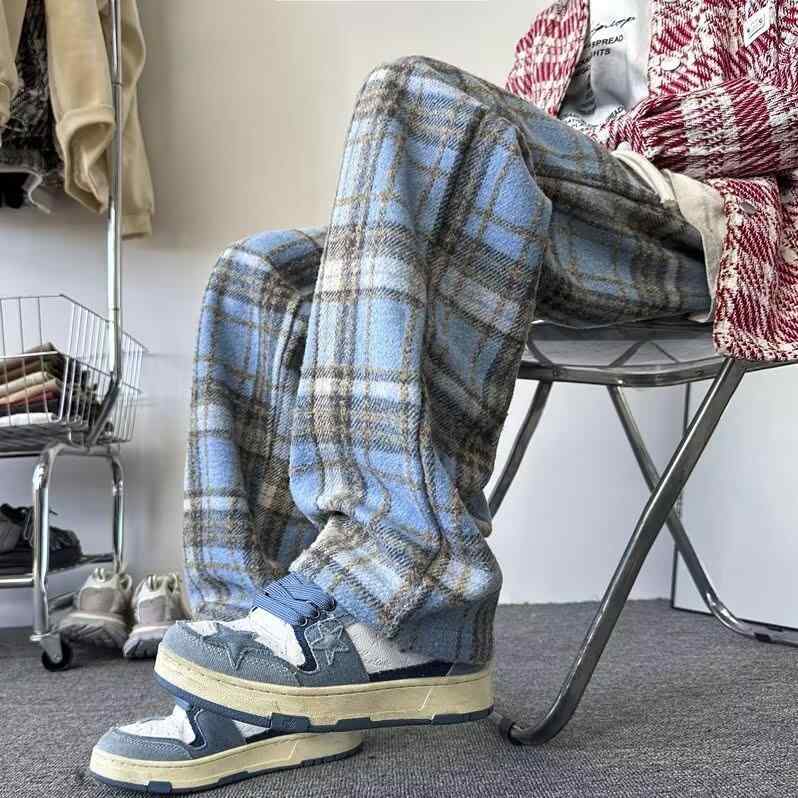 ・スタイル: アーバン・タイプ: ロングパンツ・シルエット: ルーズ・丈: ロング・ウエスト位置: ミッド・前立て: ドローコード・厚み: 裏起毛・柄: チェック・素材: ポリエステル99%混紡・伸縮性: 微弾性・用途: カジュアル・裾形状...