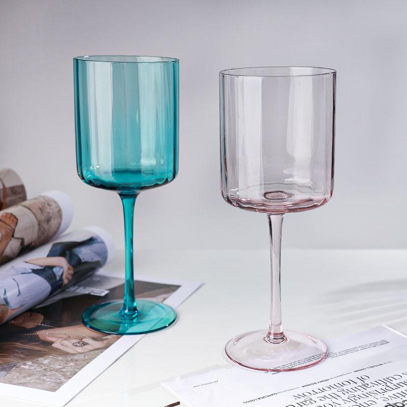 グラスセット クリスタルガラス 縞模様 デザイン ワイングラス シャンパングラス 水グラス 多彩カラー 手吹き製 高級感 透明 家庭用 ディナー パーティー セット
