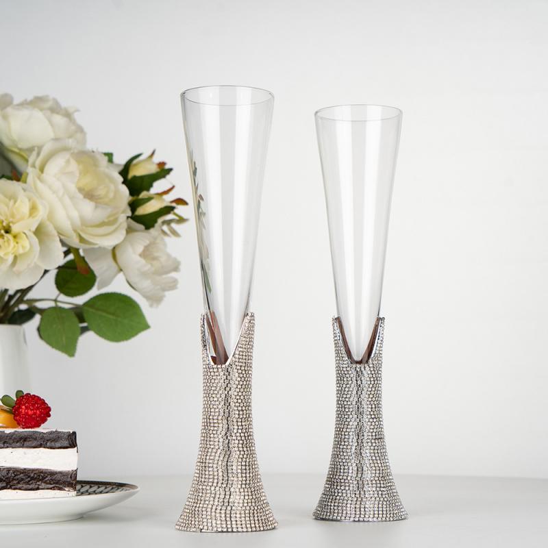 水晶ガラス 高脚グラス シャンパン 赤ワイン マティーニ バー用 レトロ ジルコニア装飾 酒器セット