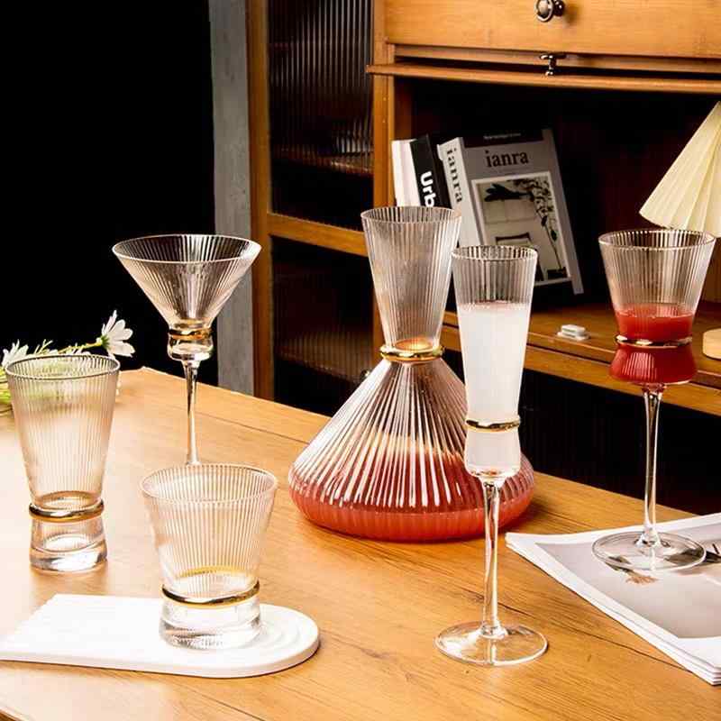 グラス 酒器 カクテルグラス ワイングラス シャンパングラス デキャンタ 高級感 クリスタルガラス 縦ス..