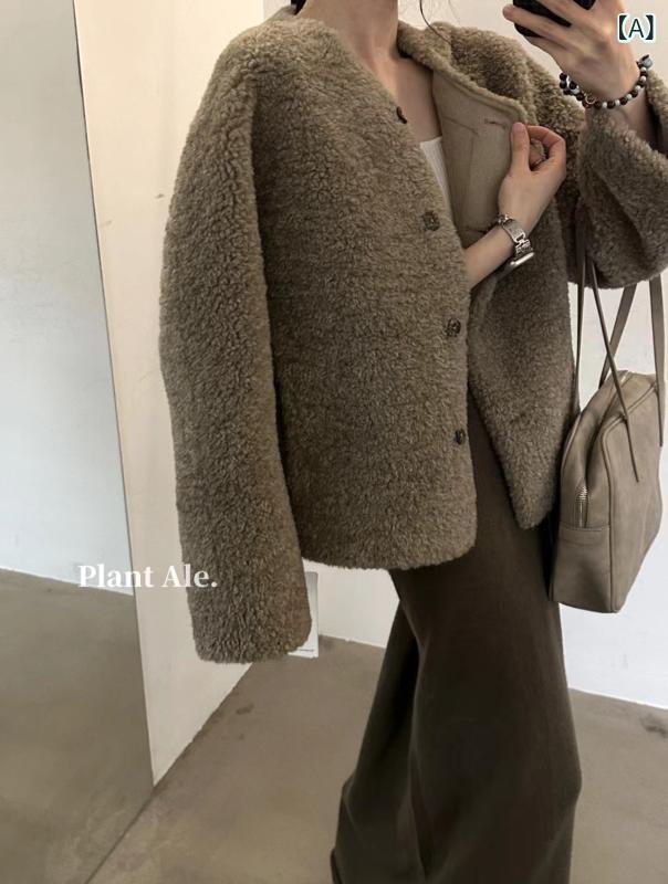 レディース ファーコート シンプル クルーネック エコファー 暖か 柔らか 羊毛 剪毛 秋冬 環境配慮 ソフト ロング丈 スタイリッシュ 日常使い 防寒 軽量 保温性 高 コート 毛皮風 韓国風 デザイン 女性向け 冬物 暖房不要 ふわふわ 着心地 抜群