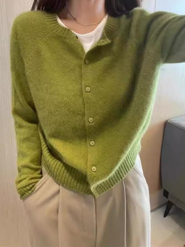 カーディガン レディース ゆったり ショート丈 羊毛 ニットセーター アウター ソフト 柔らか 針織トップス 合わせやすい 上品 スリム効果 通勤 通学 秋冬