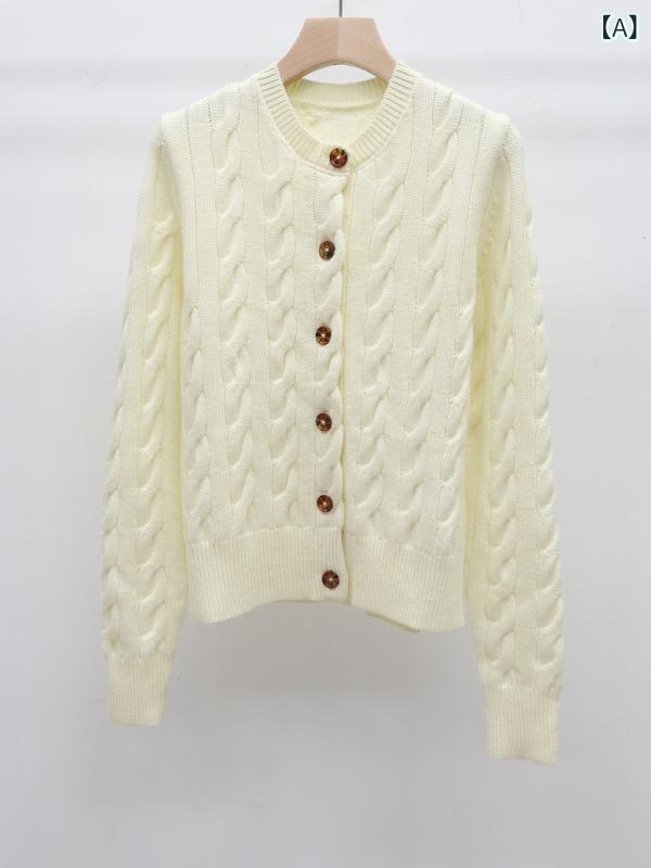 秋冬 レディース 刺繍 ツイストフラワー クルーネック 長袖 羊毛 カシミア ニットセーター クラシック ..