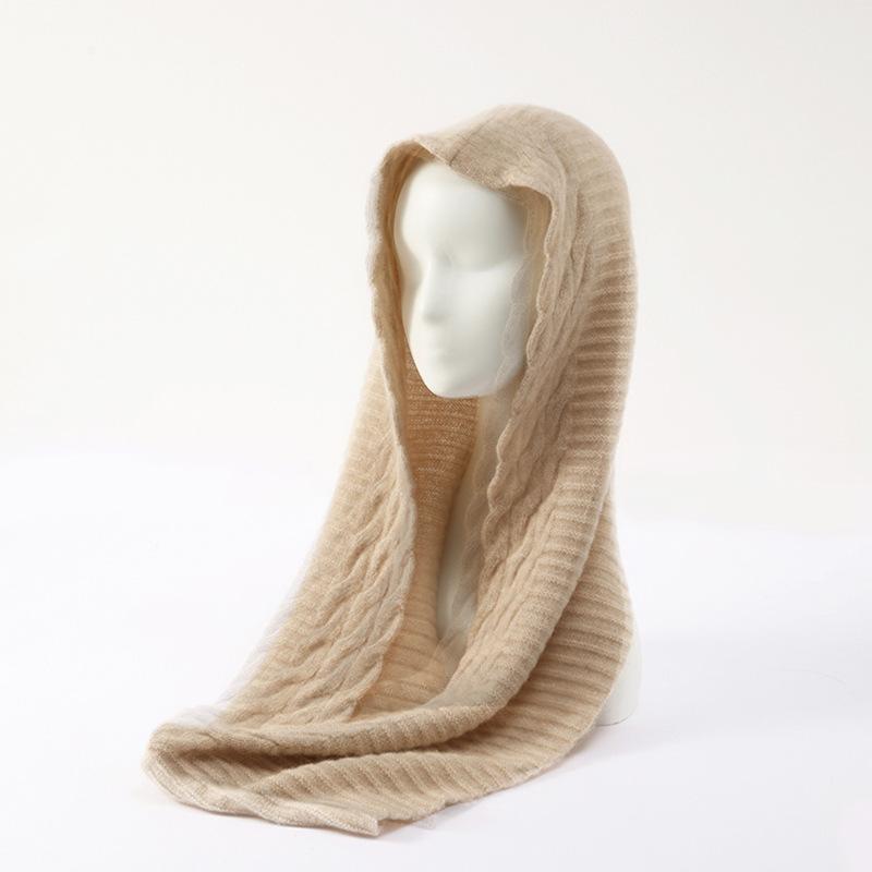 レディース 秋冬 カシミヤ 100% ニット帽子 ストール 単色 ツイスト編み 厚手 防寒 暖か 毛糸 編み込み 保湿 柔らか 軽量 ギフト ユニセックス 日常使い 外出 旅行 コーディネート アクセサリー ファッション トレンド スタイリッシュ クラシ