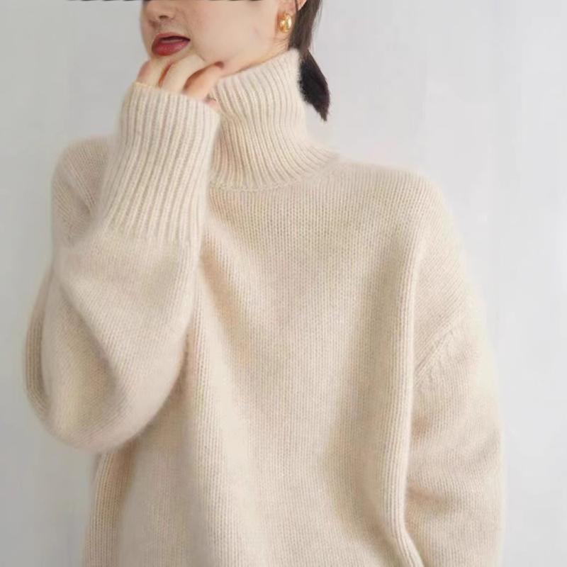 ・素材: ウール・副素材: ポリエステル・ウール含有率: 95%以上・ポリエステル含有率: 30%以下・柄: 無地・厚み: 厚手・セット: 単品・スタイル: プルオーバー・シルエット: ルーズ・袖型: 標準袖・ネック: ハイネック・袖丈: ...