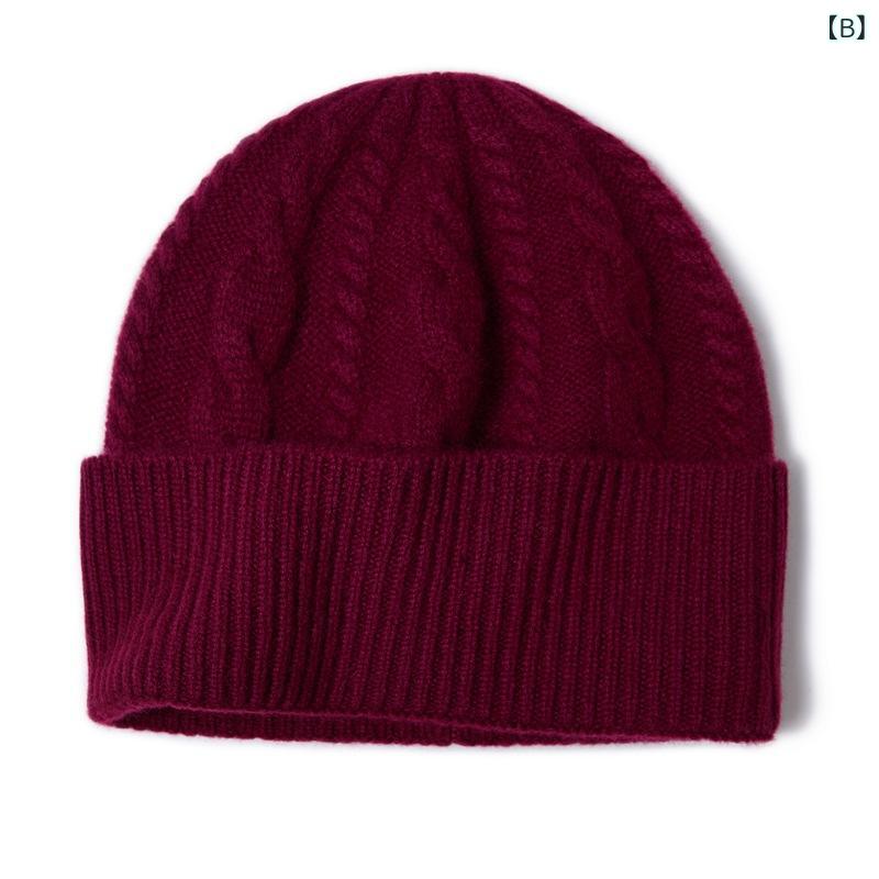 ニット帽 レディース 秋冬 カシミヤ 100% 無地 ツイスト 厚手 保温 クラシック ファッション 暖か 防寒 日常使い ヘッドウェア ニットキャップ ベレー スタイル ソフト 着こなし コーディネート アクセサリー