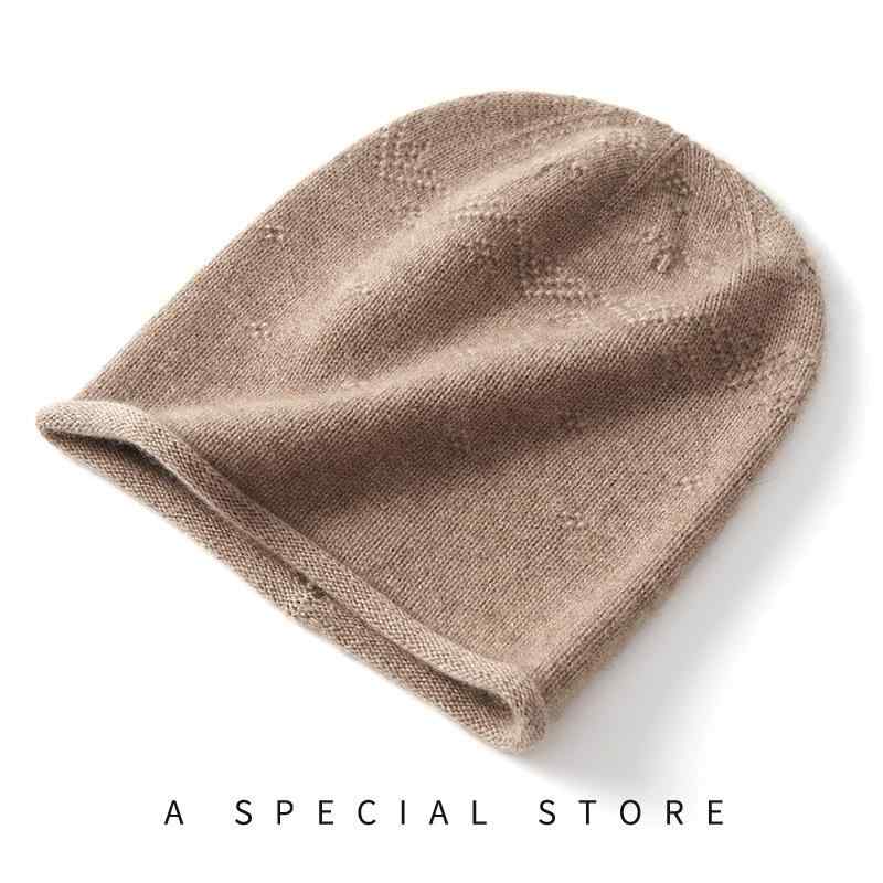 Rakuten - 帽子 レディース 秋冬 カシミア ニット 厚手 暖か 無地 雲花柄 カジュアル 高級感