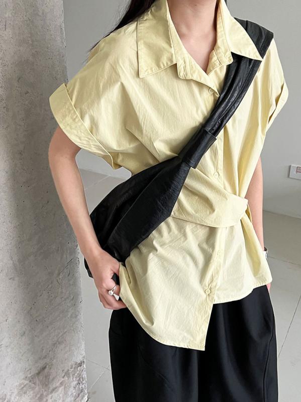 レディース シャツ ブラウス 上品 シンプル フレンチスタイル ウエストマーク リボン デザイン ロールエッジ きれいめ 大人可愛い 通勤..