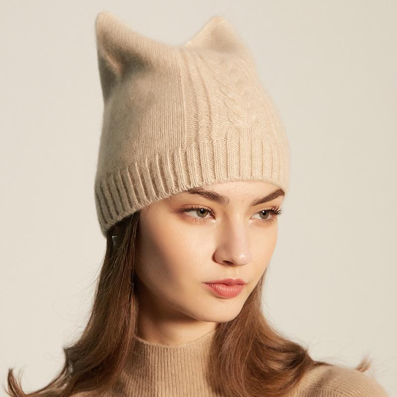 秋冬レディースニット帽カシミア10...