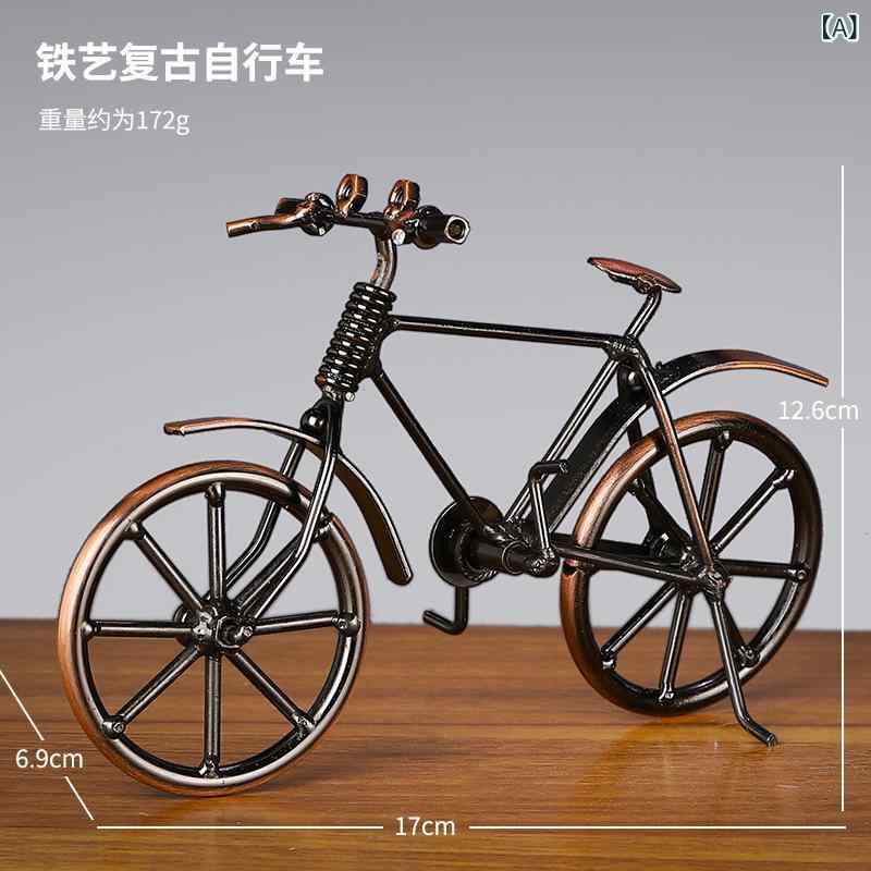 自転車 模型 置物 オブジェ 金属製 ブロンズ...の紹介画像2