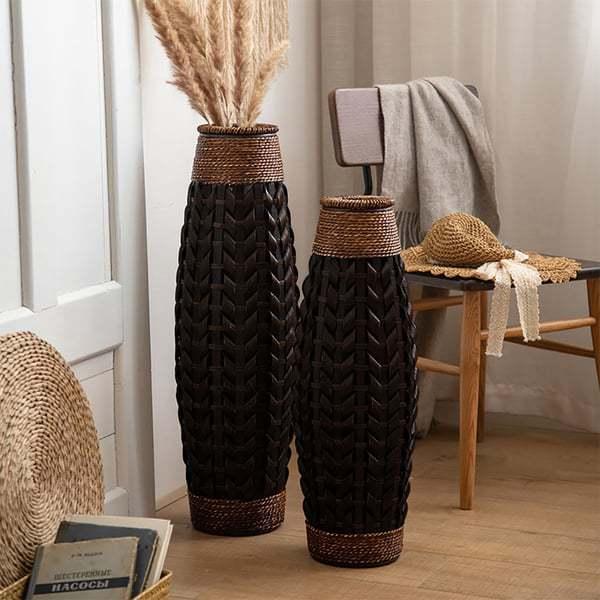 壁掛け 花瓶 フラワーベース インテリア 手編み ハンドメイド レトロ 侘び寂び ナチュラル ウォールデコ 壁飾り 雑貨 リビング 玄関 ダイニング おしゃれ アンティーク風 モダン アート オブジェ 一輪挿し ウォールハンギング 吊り下げ