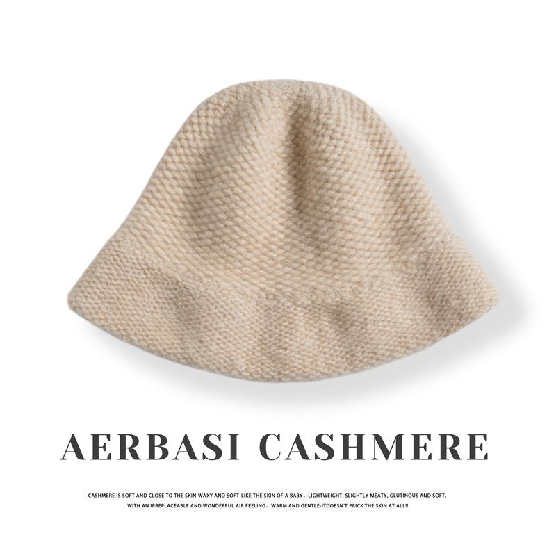秋冬 帽子 レディース カシミヤ 厚手 保暖 刺繍 漁夫帽 バケットハット 毛線帽 ウール ニット キャップ ハット ボンネット