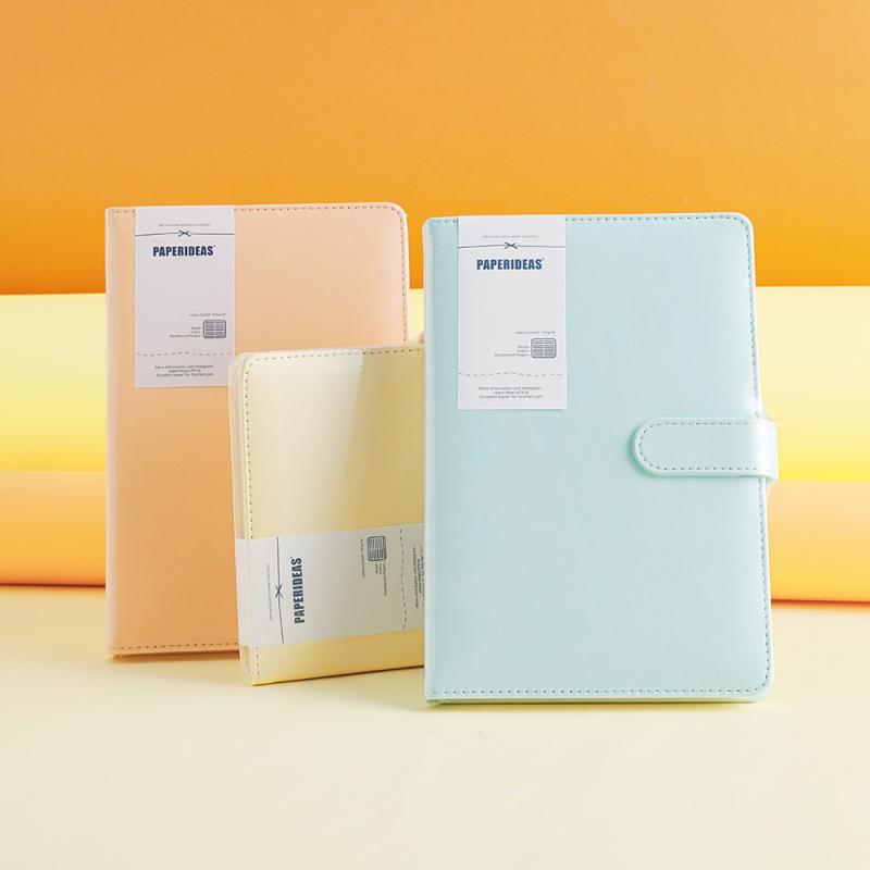 ノート A5 大学生 ページ番号付き フラップカバー 韓国風 シンプル デザイン アーティスティック イン..