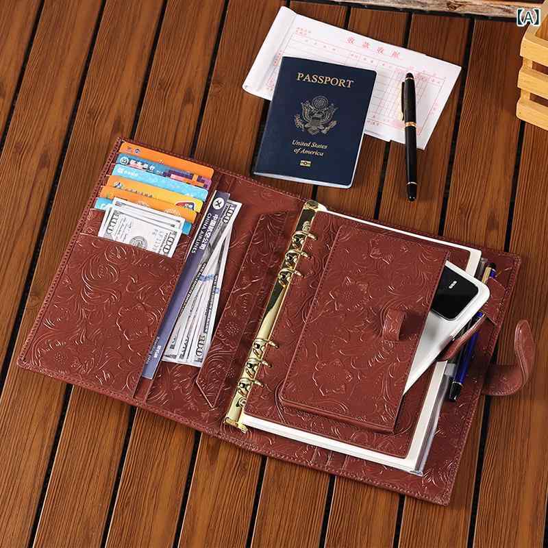 ノート ビジネス 本革 多機能 交換芯 花柄 メモ帳 スケジュール帳 手帳 ジャーナル プランナー ビジネ..