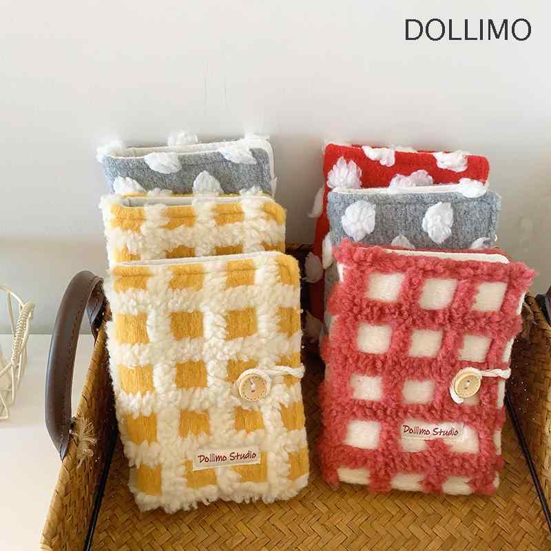 手帳 レディース かわいい ルーズリーフノート A6 A7サイズ 暖か羊毛素材 フワフワ触感 ワッフル柄 INS..