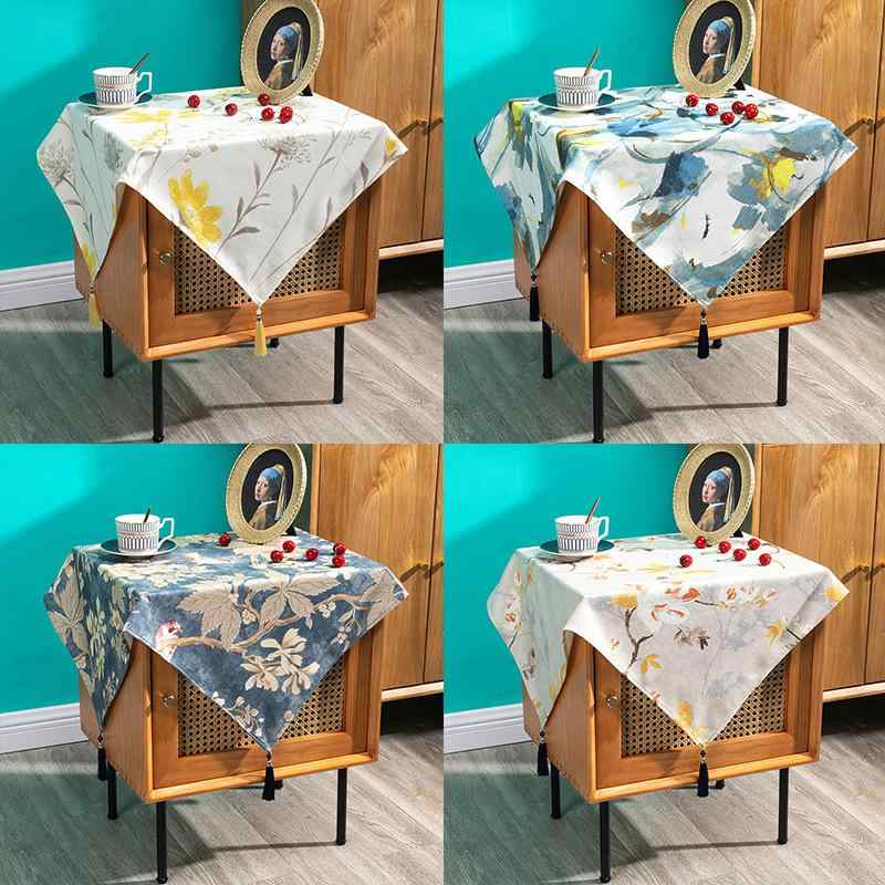・素材: 布・サイズ: 60×60cm,80×80cm,135×135cm・カラー: 抽象藍,黄色花,墨緑花,青草緑,中式花,藍色花,樹枝花・スタイル: シンプルモダン