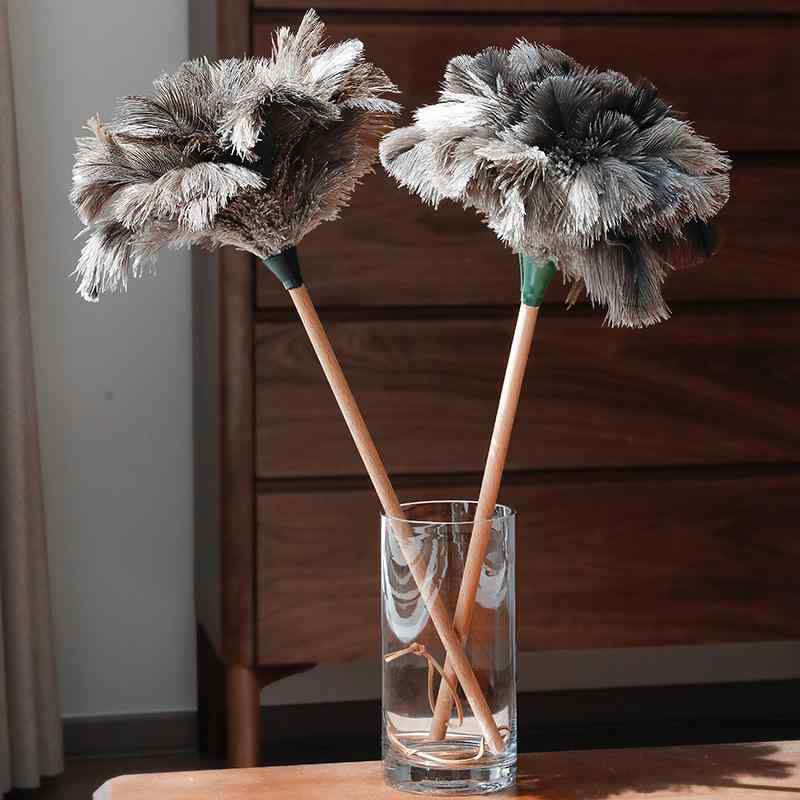 ・素材: ブナ木+ダチョウ羽+牛革ロープ・形状: 丸頭・長さ: 55cm・色: 通常ダチョウ羽掸,密绒ダチョウ羽掸・機能: 除塵