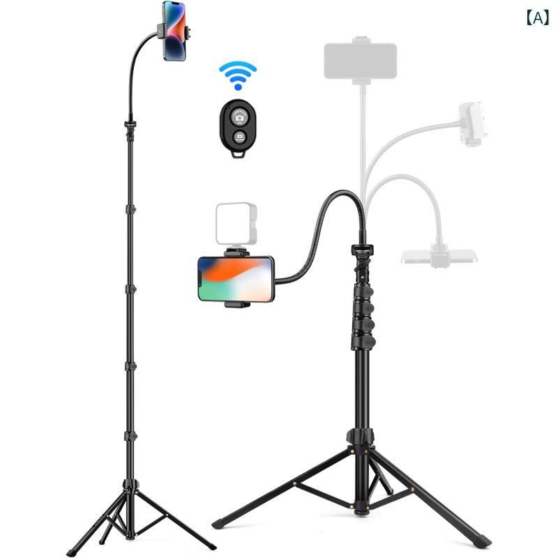 スマホ スタンド 伸縮式 アルミ合金 多機能 手持ち カメラ ホルダー 撮影 支架 携帯電話 アクションカム ユニセックス