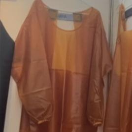 エプロン 男女兼用 厚手防水防油長袖 作業用 水産加工 石材作業 防汚耐汚れ 牛筋革 裏返し着用