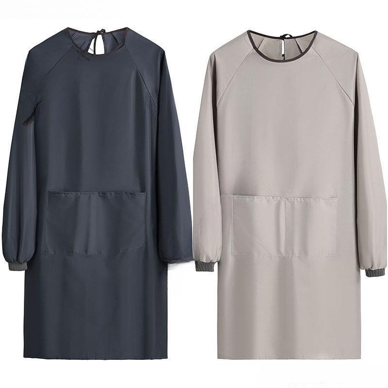 エプロン 男女兼用 絵画 書道 油絵 美術 長袖 防水 防汚 創作 アート シンプル 和風 デザイン 作業着 ..