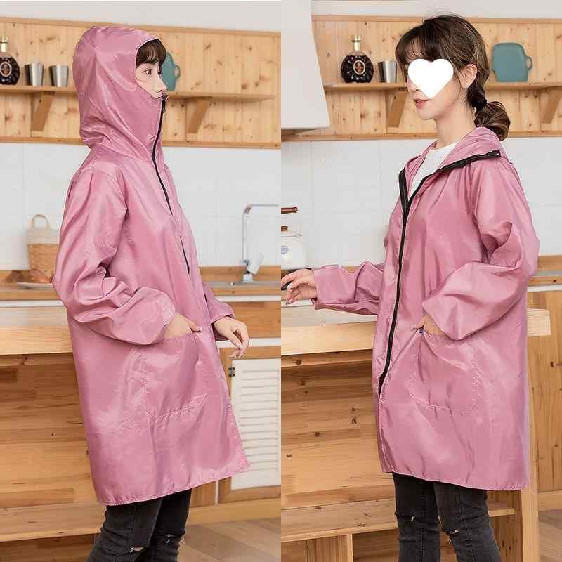 エプロン レディース キッチン用 防水 防油 油煙防止 帽子付き 家用 調理用 料理用 炒菜用 家事用 日常..