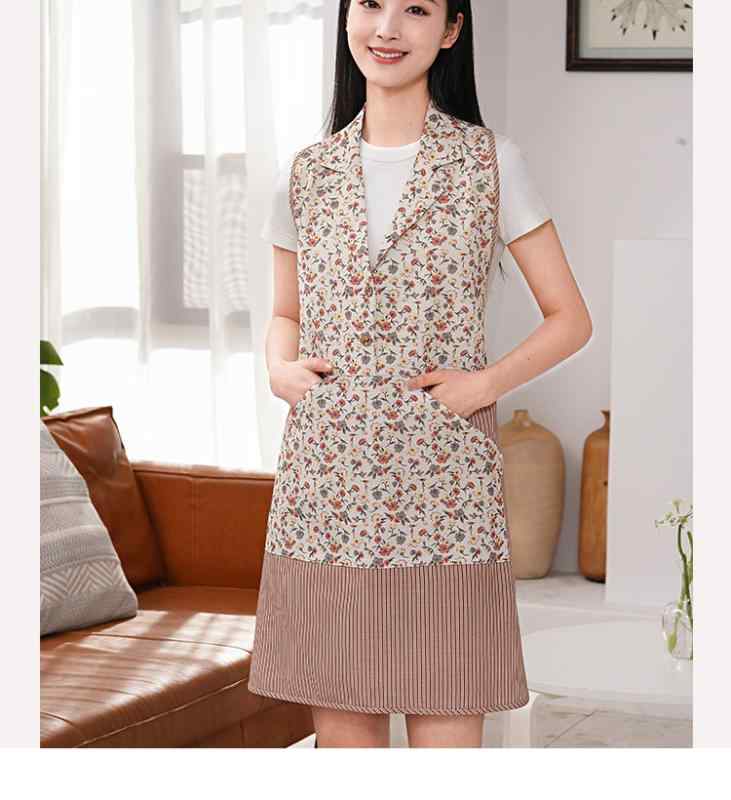 キッチンエプロン レディース 防水 防油 綿 長袖 かわいい 韓版 家庭用 拭き取りやすい デザイン