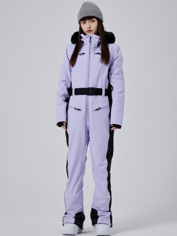 レディース 秋冬 スキーウェア 防風防水 厚手保暖 連体 修身スリム フィット 屋外用 アルパイン スタイ..
