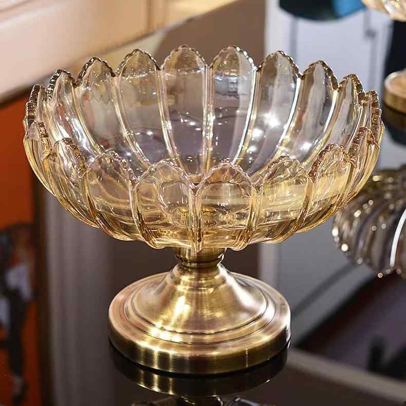 フルーツボウル フルーツバスケット 果物皿 菓子器 ガラス 金属 欧州風 アンティーク調 おしゃれ モダン リビング 卓上 インテリア 小物入れ スナックトレイ ドライフルーツ ナッツ 盛り付け プレート 高見え 上品