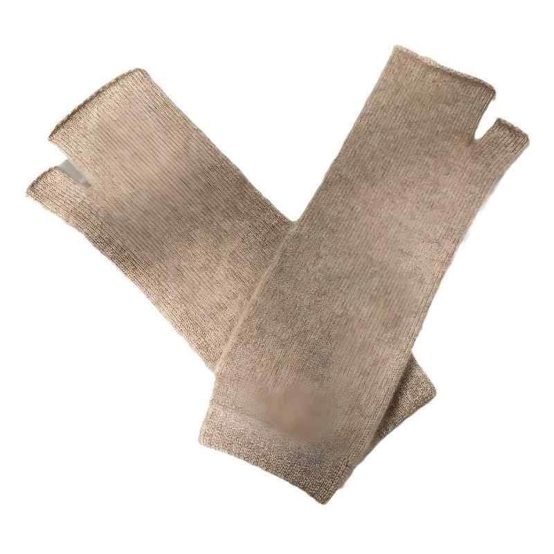 手袋 レディース 秋冬 ハーフフィンガー カシミヤ 純羊毛 保暖 暖か 指先露出 タイピング 書き物 対応 ..