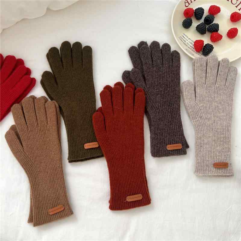指抜き手袋 レディース 秋冬 ニット シンプル 二本指 タッチスクリーン 対応 スマホ グローブ アウトド..