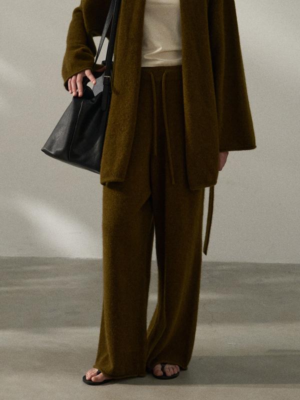 レディース ワイドパンツ 秋冬 羊毛混紡 ストレートレッグ 高級感 ゆったり カジュアル 日常使い ボトムス トップス コーデ