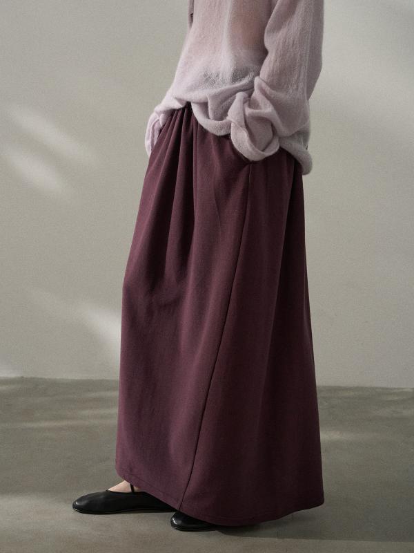 レディース 膝丈スカート 秋冬 タオル生地 花苞柄 柔らか質感 不規則デザイン ゴムウエスト スリム ベ..