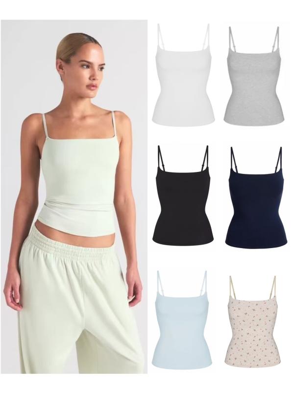 レディース キャミソール コットン ジャージー ストレッチ インナー 吊り帯 背心 弾力 綿 内搭 打底 上..