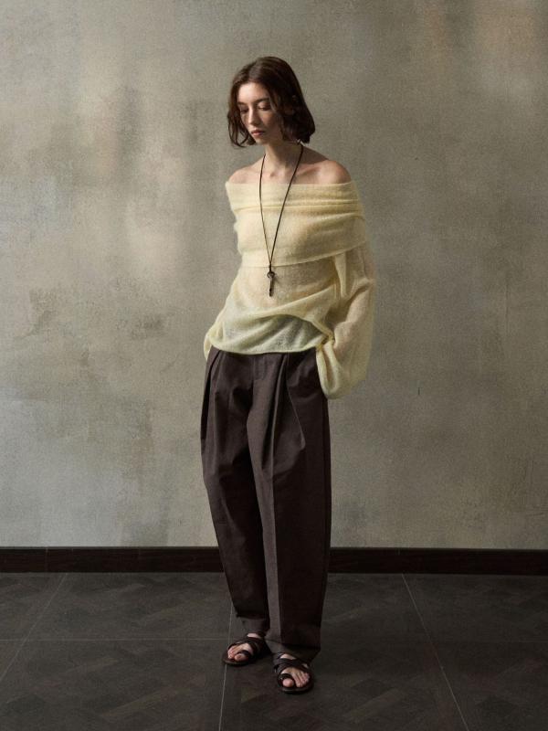 プリーツパンツ レディース 春夏 ゆったり ミドルウエスト 通勤 ビジネスカジュアル ワイドシルエット 立体デザイン 紙感素材 軽量 吸湿速乾