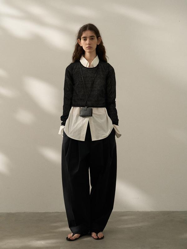 レディース 長袖 ニットトップス 麻綿混紡 微透け 軽量 重ね着 通勤 カジュアル 春夏 秋冬 吸湿速乾 快適 スタイリッシュ 上品 日常使い レイヤード ベーシック コットン リネン ブレンド ソフト 肌触り 伸縮性 洗濯簡単 耐久性