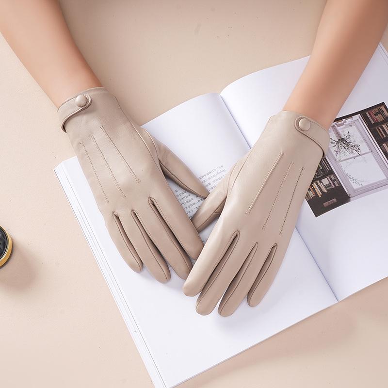 手袋 レディース 秋冬 本革 ラムレザー タッチスクリーン対応 厚手フリース 防風 暖か 運転用 バイク用..