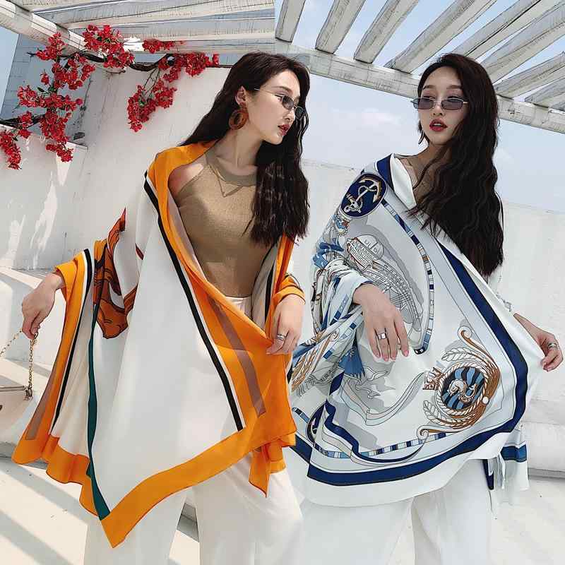 春夏 レディース ショール 大型スカーフ 旅行 海辺 ビーチ 防晒 日よけ エスニック 遮阳 外搭