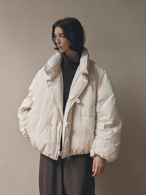 ジャケット 男女兼用 スタンドカラー 暖か ショート丈 厚手 綿 ジッパー 秋冬 通勤 アウター 実用 保温..