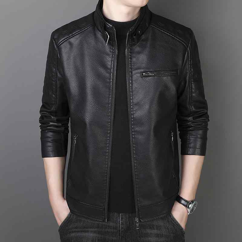 ジャケット メンズ 春夏 合成皮革 スタンドカラー スリムフィット イギリススタイル ブリティッシュ カジュアル ファッション 通勤用 ビジネスカジュアル 街着 日常着 軽量素材 快適着用