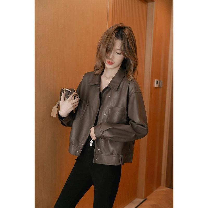秋冬 レディース ジャケット 小柄 高級感 ブラック ショート丈 レザー ファッション スタイリッシュ コート 軽量 吸湿速乾