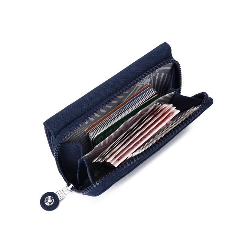 レディース 財布 ナイロン 布地 フリップ ジッパー 軽量 カードケース 証件 零用銭 手持ち バッグ 多機..