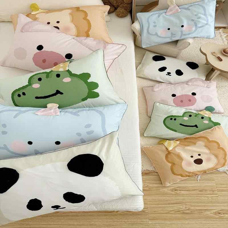 キッズ 枕カバー 綿100% 柔らか起毛加工 デジタルプリント 卡通柄 幼稚園交換用 30x50cm 子供部屋着用 ..