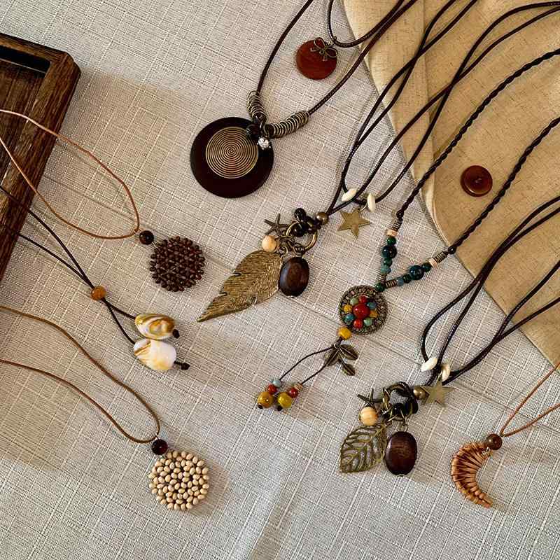 ネックレス レディース 新中式 レトロ 民族風 百搭 小众 デザイン 高級感 セーター チェーン ファッション 気質 アクセサリー