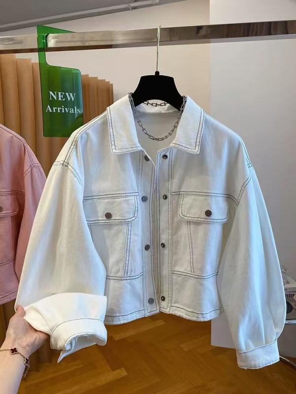 ・素材: コットン・柄: 無地・シルエット: ルーズ・セット: 単品・袖丈: 長袖・袖型: ストレート・襟型: ポロ襟・加工: ボタン、ポケット、ステッチ、ペイントスプラッシュ、パッチ・カラー: ピンク,ホワイト・サイズ: S,M,L,XL,2XL・スタイル: エレガント・前立て: シングルブレスト・主素材含有率: 30%以下・対象性別: 女性・対象年齢: 成人