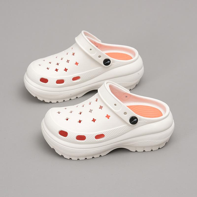 レディース クロッグサンダル 厚底 ヒールアップ 防滑 春夏 アウトドア ビーチ つま先カバー 室内用 軽量 吸湿速乾