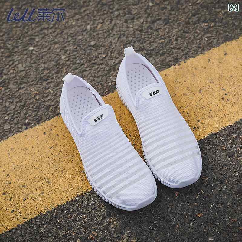 メッシュシューズ レディース 春夏 透気性 スリッポン カジュアル 帆布 キャンバス 軽量 吸湿速乾 日常..