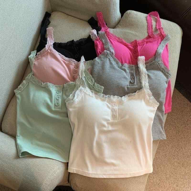 キャミソール レディース レース ノースリーブ タンクトップ パッド付き スリム インナー 外穿 美背 ト..